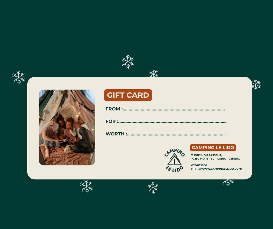 gift card Camping Le Lido less than an hour from Paris