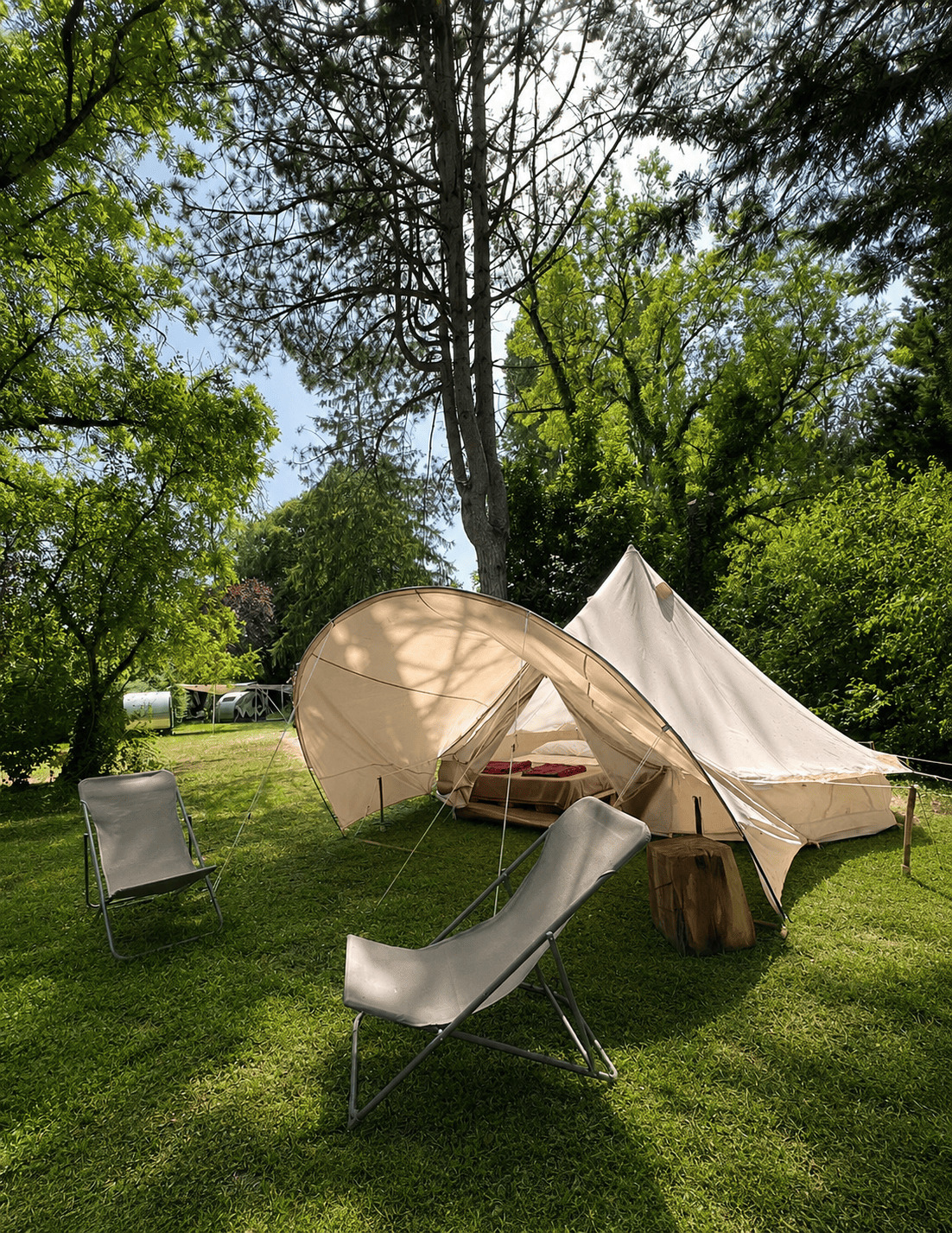 Tente nomade, Camping le lido, hébergement insolites